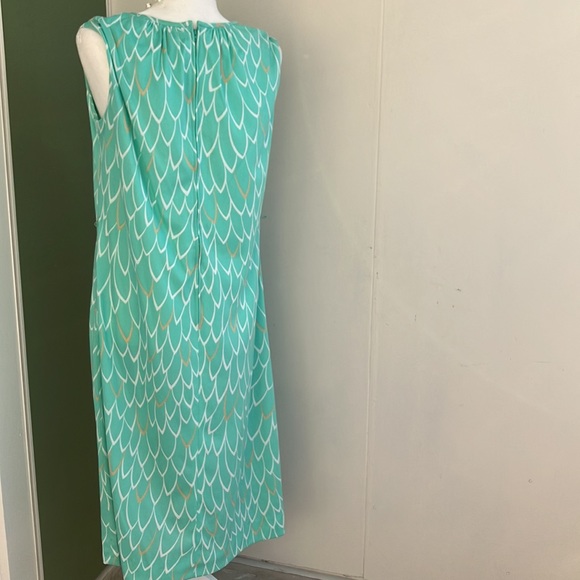 Vintage 60s 70s Sea Foam Green Printed Dress and Jacket Set - Picture 6 of 11